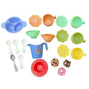 Vintage Mattel Inc Pretend Play Kitchen Lot Toys-Cups,Spoons,Plates & etc 20+